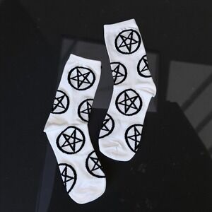 New Pentagram Pentacle Tarot Socks‎ Goth Emo Punk Occult Satanic Star Crew